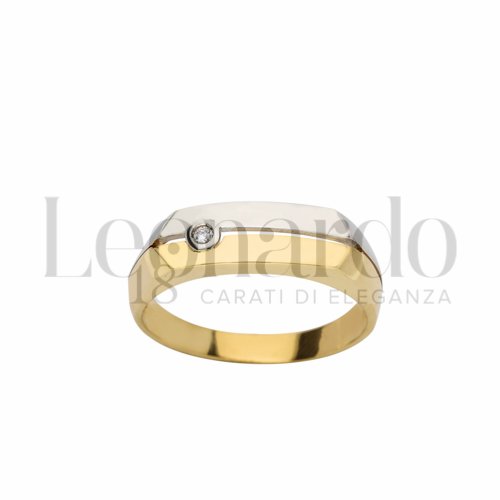 con Zircone bianco in Oro Giallo e Oro Bianco da 6gr.