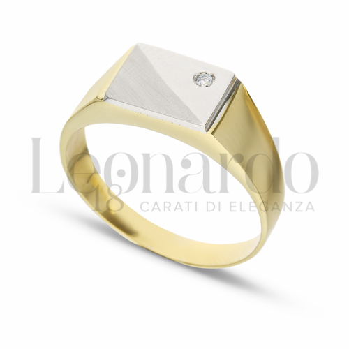 con Zircone bianco in Oro Giallo e Oro Bianco da 6gr.
