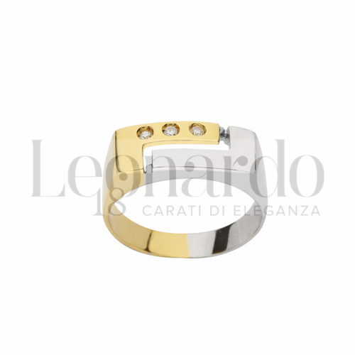 con Zircone bianco in Oro Giallo e Oro Bianco da 6,5gr.