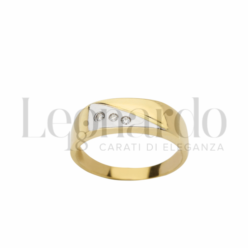 con Zircone bianco in Oro Giallo e Oro Bianco da 4,8gr.