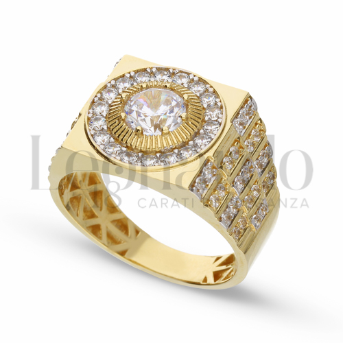 con Zircone bianco in Oro Giallo e Oro Bianco da 8,8gr.
