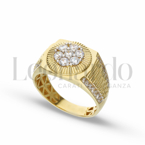 con Zircone bianco in Oro Giallo e Oro Bianco da 5,9gr.