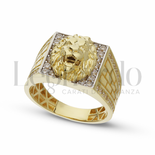 Anelli Anello in 3D con Testa di Medusa da Uomo Oro 18 Carati Modello: Quadrato Misura anello: 8,3g