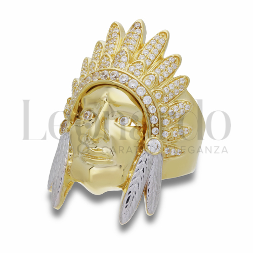 con Zircone bianco in Oro Giallo e Oro Bianco da 18gr.