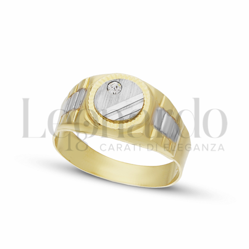 Anelli Anello a scudo da Uomo in Oro 18 Carati Modello: Tondo Finitura o misura: 1 &deg; misura anello: 25 3,9g