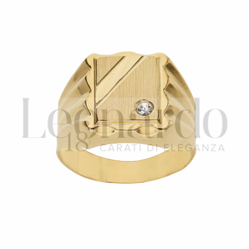 Modello Scatolato con Zircone bianco in Oro Giallo da 6,2gr.