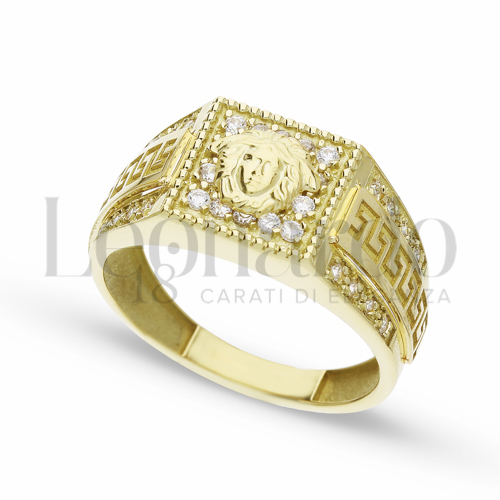 con Zircone bianco in Oro Giallo da 6,1gr.