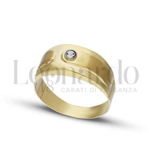 Modello Scatolato con Zircone bianco in Oro Giallo da 4,1gr.