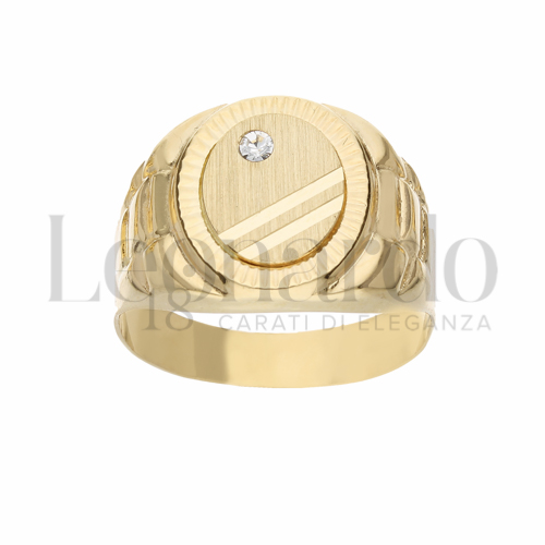 Modello Scatolato con Zircone bianco in Oro Giallo da 6,5gr.