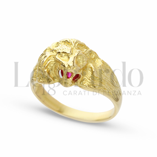 con Pietra rossa in Oro Giallo da 8,3gr.