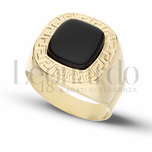 Anelli Anello a scudo Quadrato con Greca da Uomo in Oro 18 Carati Modello: Scatolato Finitura o misura: 2° misura anello: 26 7,8g