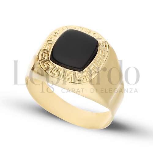 Modello Scatolato con Onice in Oro Giallo da 6,4gr.