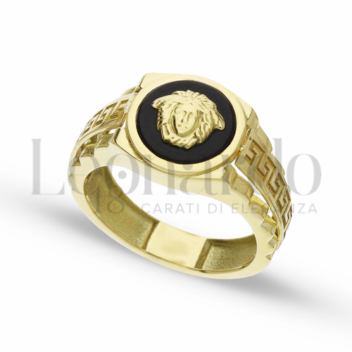 Modello Tondo con Onice in Oro Giallo da 8,1gr.