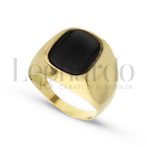 Modello Rettangolo Bombato con Onice in Oro Giallo da 9,3gr.