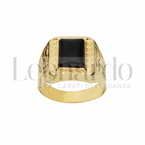 Modello Scatolato con Onice in Oro Giallo da 6,5gr.
