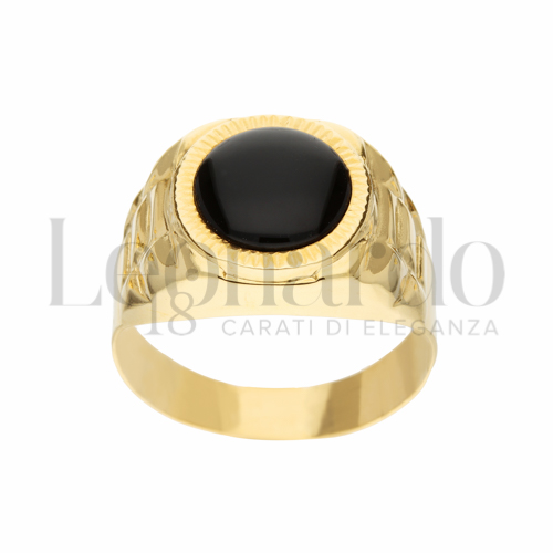 Modello Scatolato con Onice in Oro Giallo da 6,1gr.