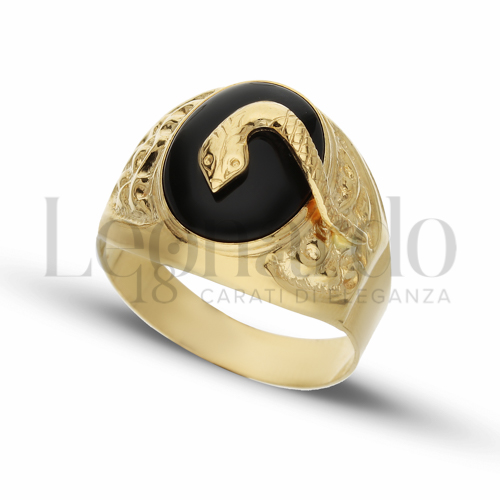 Modello Scatolato con Onice in Oro Giallo da 6,9gr.