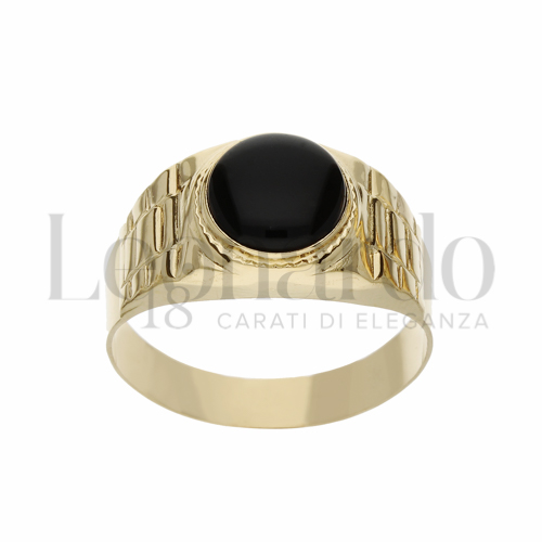Modello Scatolato con Onice in Oro Giallo da 4,6gr.