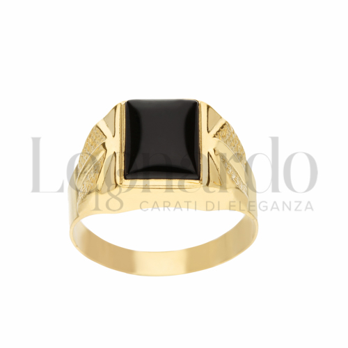 Modello Scatolato con Onice in Oro Giallo da 5gr.
