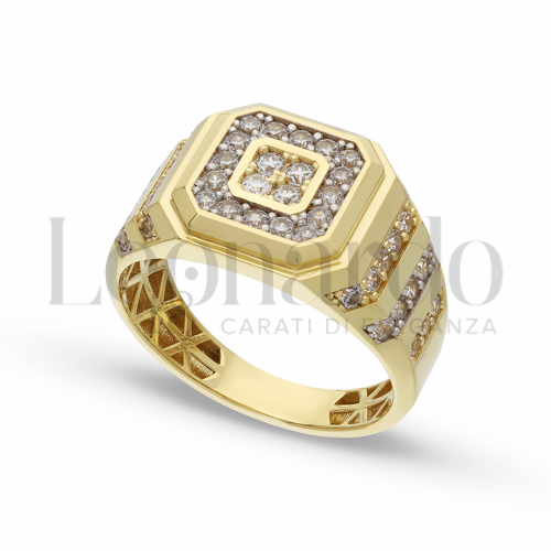 Anelli Anello in 3D da Uomo Oro 18 Carati Modello: Ottagono Finitura o misura: Lucida Misura anello: 28 6,2g