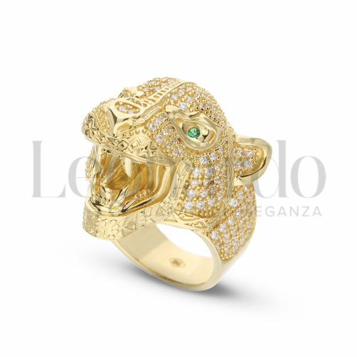 Anelli Anello Pantera in 3D da Uomo Oro 18 Carati Finitura o misura: 2° misura anello: 20 17,2g