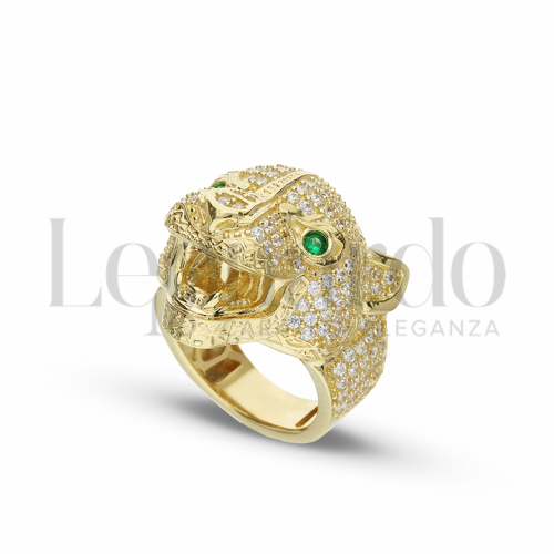 con Zirconi verdi e zirconi bianchi in Oro Giallo da 10,5gr.