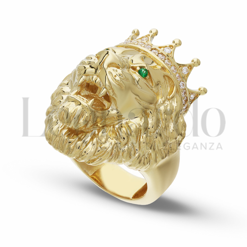 con Zirconi verdi e zirconi bianchi in Oro Giallo da 12,7gr.