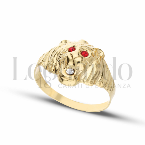 Anelli Anello Leone da Uomo in Oro 18 Carati Modello: Stampato Finitura o misura: 1 ° misura anello: 30 2,7g