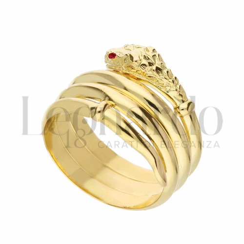 Modello 3 Fili con Zircone rosso in Oro Giallo da 11gr.