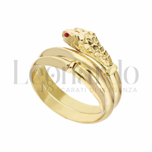 Modello 2 Fili con Zircone rosso in Oro Giallo da 8gr.