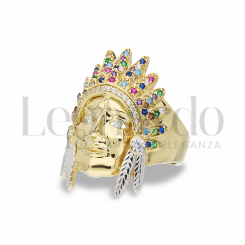Anelli Anello Indiano da Uomo in Oro 18 Carati Misura anello: 20 9,1g
