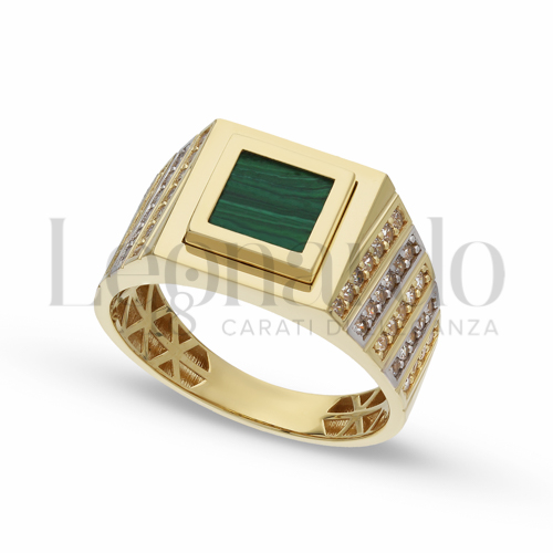 Anelli Anello in 3D da Uomo Oro 18 Carati Modello: Quadrato Finitura o misura: Lucida Misura anello: 20 7g