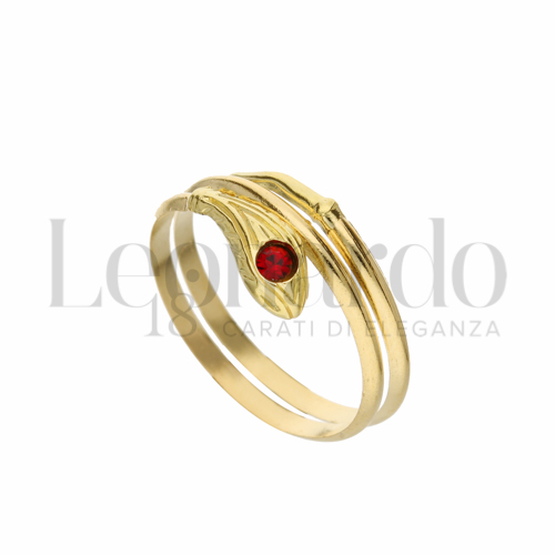 N ° 10 con Zircone rosso in Oro Giallo da 1,9gr.