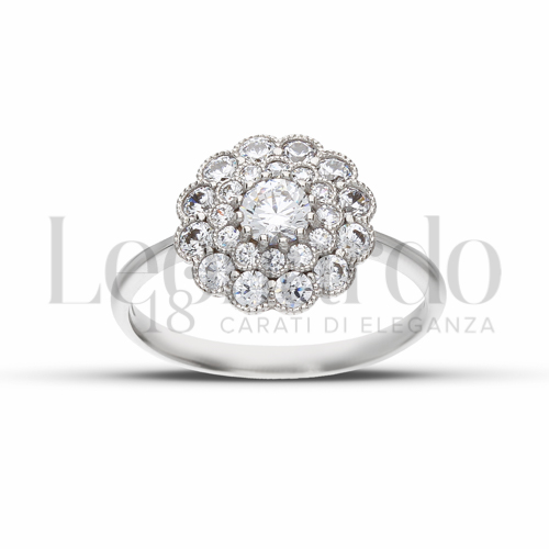 1° Misura Modello con Zircone bianco in Oro Bianco da 2,7gr.