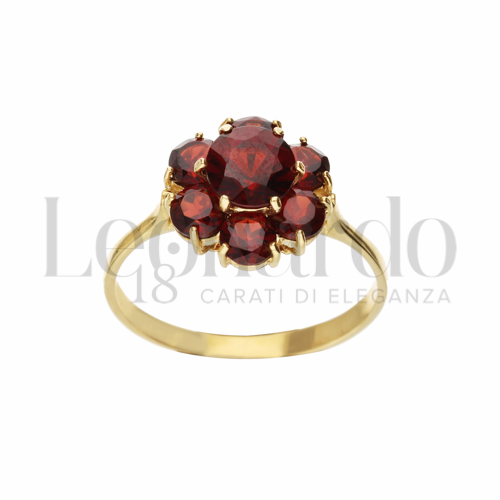 con Granato in Oro Giallo da 2,6gr.