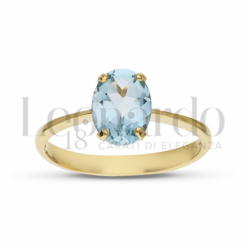 con Topazio Azzurro in Oro Giallo da 1,8gr.