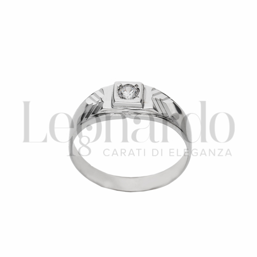 Diamantata a frecce Finitura con Zircone bianco in Oro Bianco da 3,5gr.