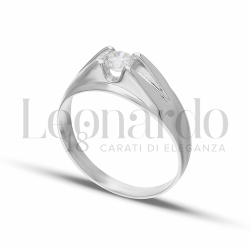 Anelli Anello Solitario 4 griffe da Uomo in Oro 18 Carati Finitura: Lucida Misura anello: N° 28 3,3g