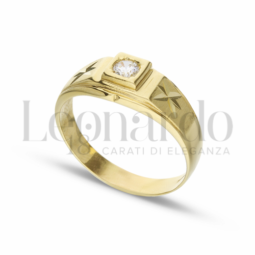Stella Diamantata Finitura con Zircone bianco in Oro Giallo da 4,3gr.