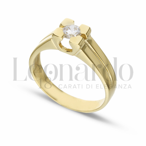 con Zircone bianco in Oro Giallo da 5,5gr.