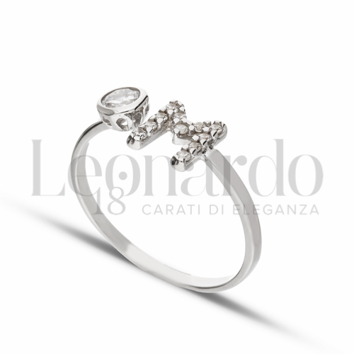 Regolabile con Zircone bianco in Oro Bianco da 1,5gr.
