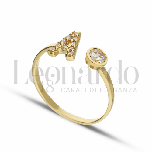 Regolabile con Zircone bianco in Oro Giallo da 1,5gr.