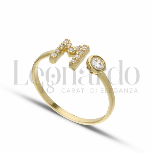 Regolabile con Zircone bianco in Oro Giallo da 1,7gr.