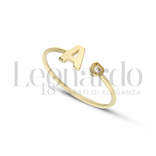 Regolabile con Zircone bianco in Oro Giallo da 1,1gr.