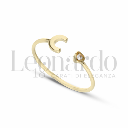 Regolabile con Zircone bianco in Oro Giallo da 1gr.