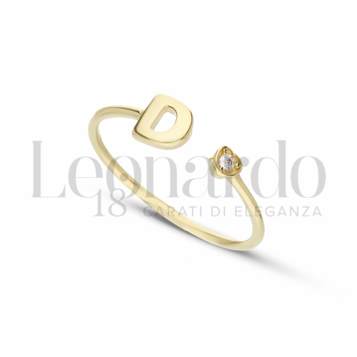 Regolabile con Zircone bianco in Oro Giallo da 1,1gr.