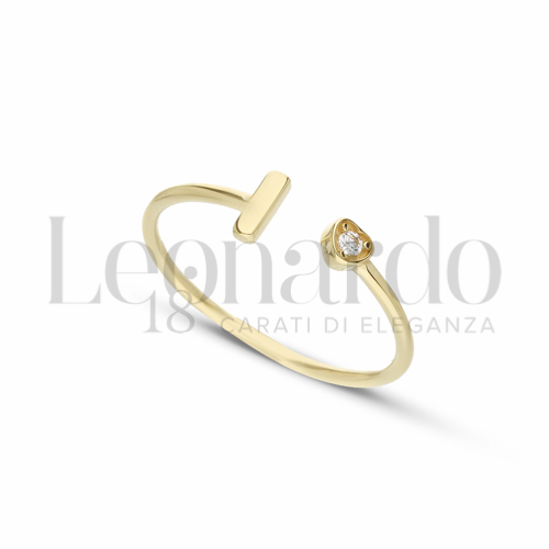 Regolabile con Zircone bianco in Oro Giallo da 1gr.