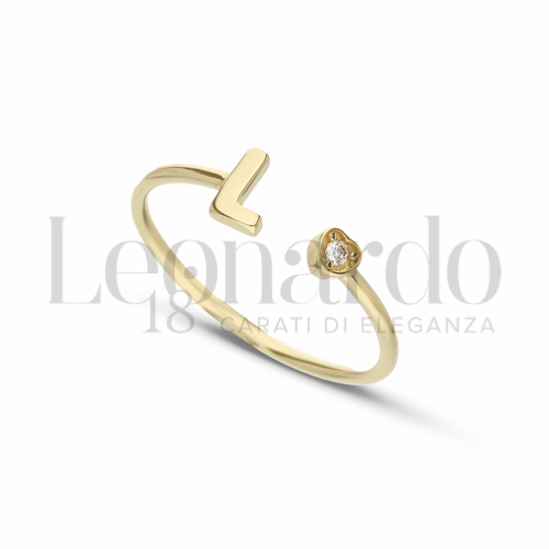 Regolabile con Zircone bianco in Oro Giallo da 1gr.