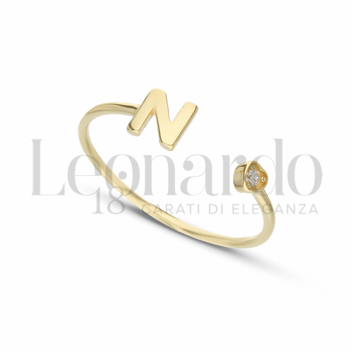 Regolabile con Zircone bianco in Oro Giallo da 1,1gr.