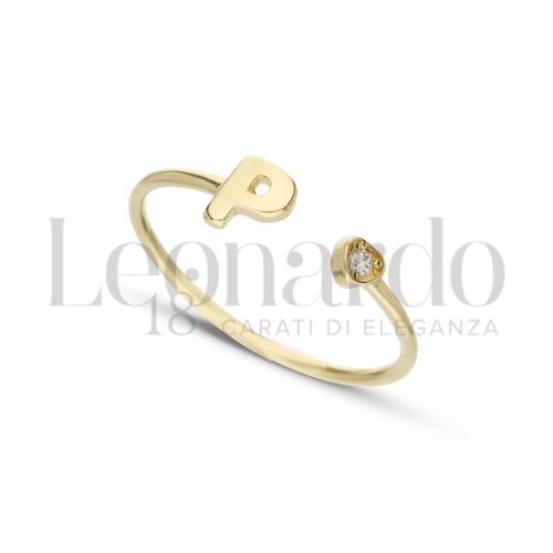 Regolabile con Zircone bianco in Oro Giallo da 1,1gr.